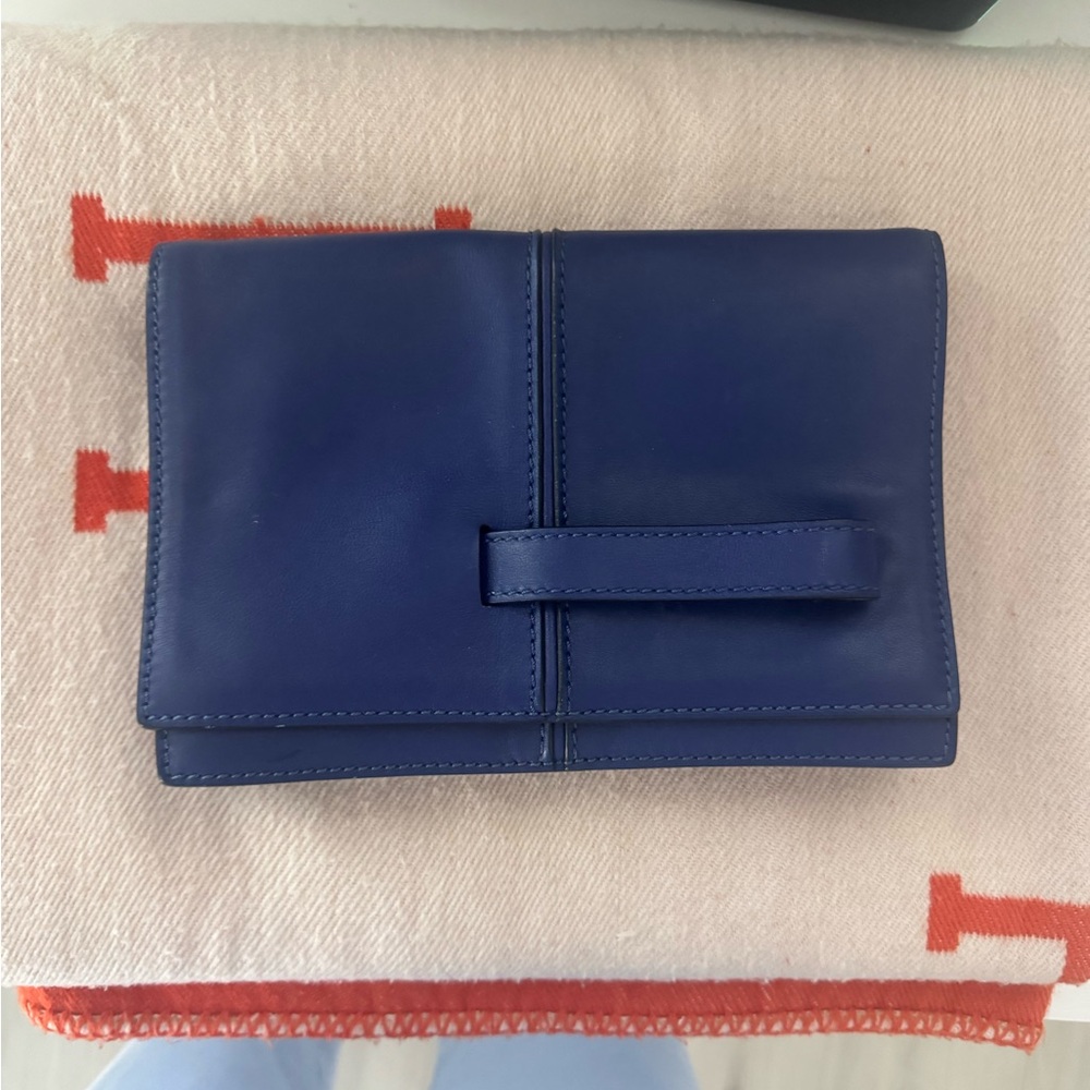 Valentino Garavani Blue Leather Clutch